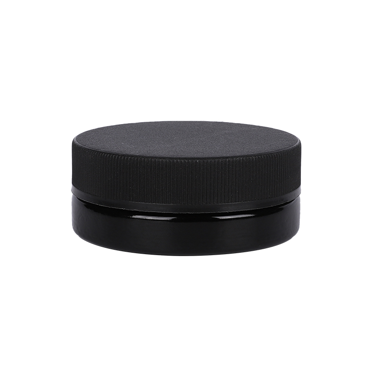 C042 35ml Round Black Glass Bottle CBD Jar